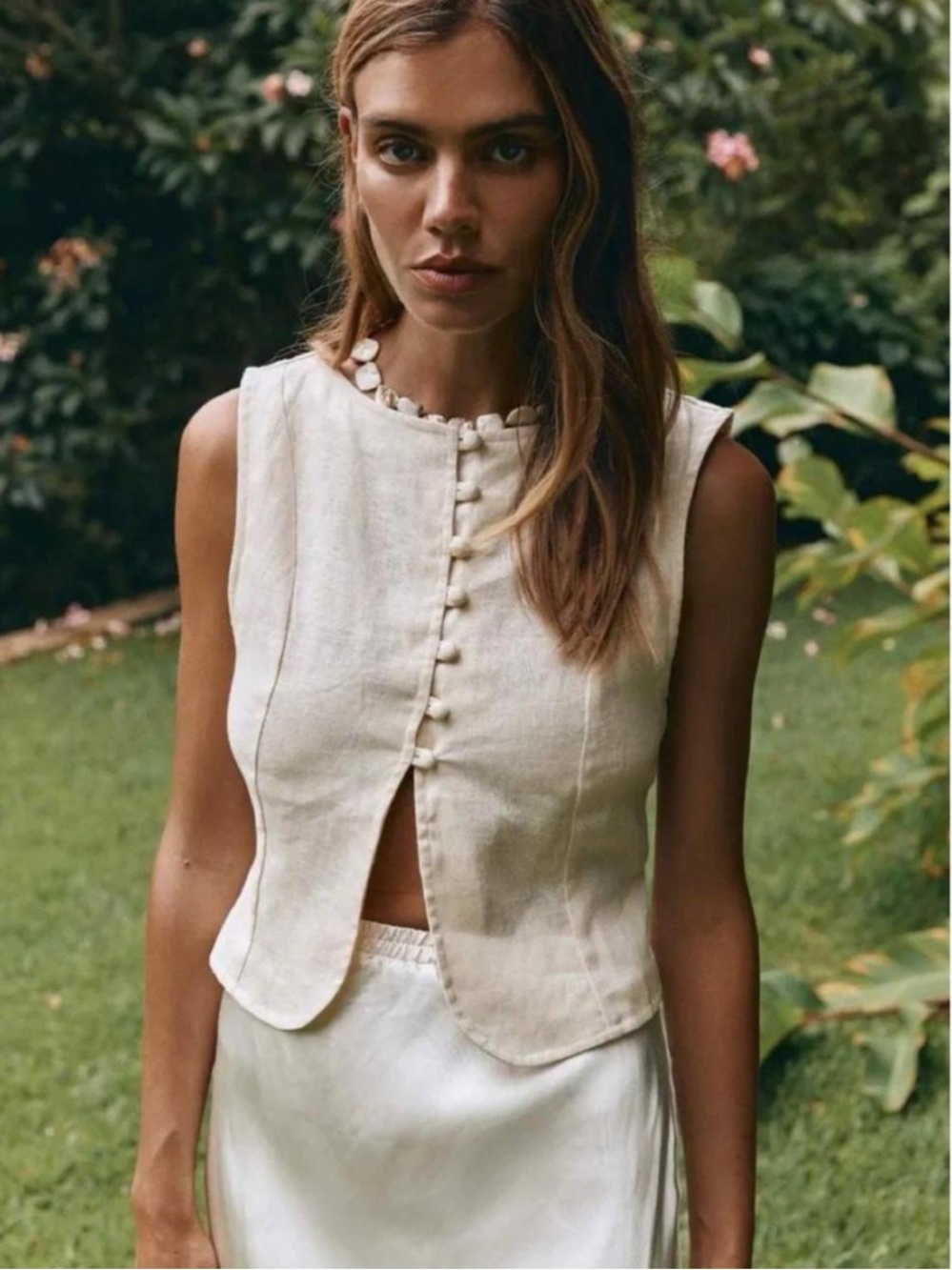 NWT VRG GRL Celeste Linen Top 4
